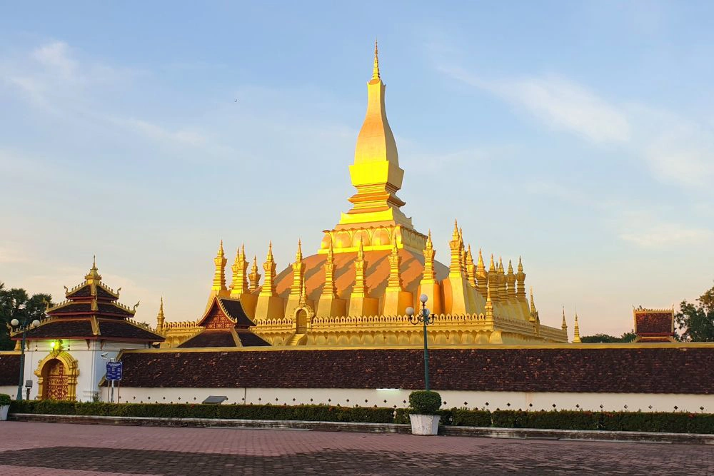 Pha That Luang, a golden Buddhist stupa in Vientiane